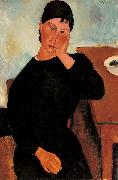 Amedeo Modigliani Elvira Resting at a Table oil